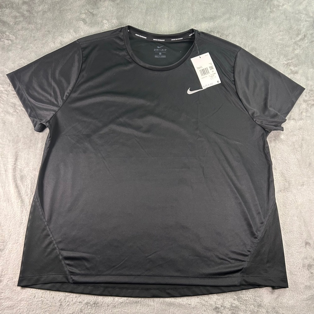 Nike Running Dri-FIT Short Sleeve Mesh Panel Training Shirt Black DJ0981-010 1X